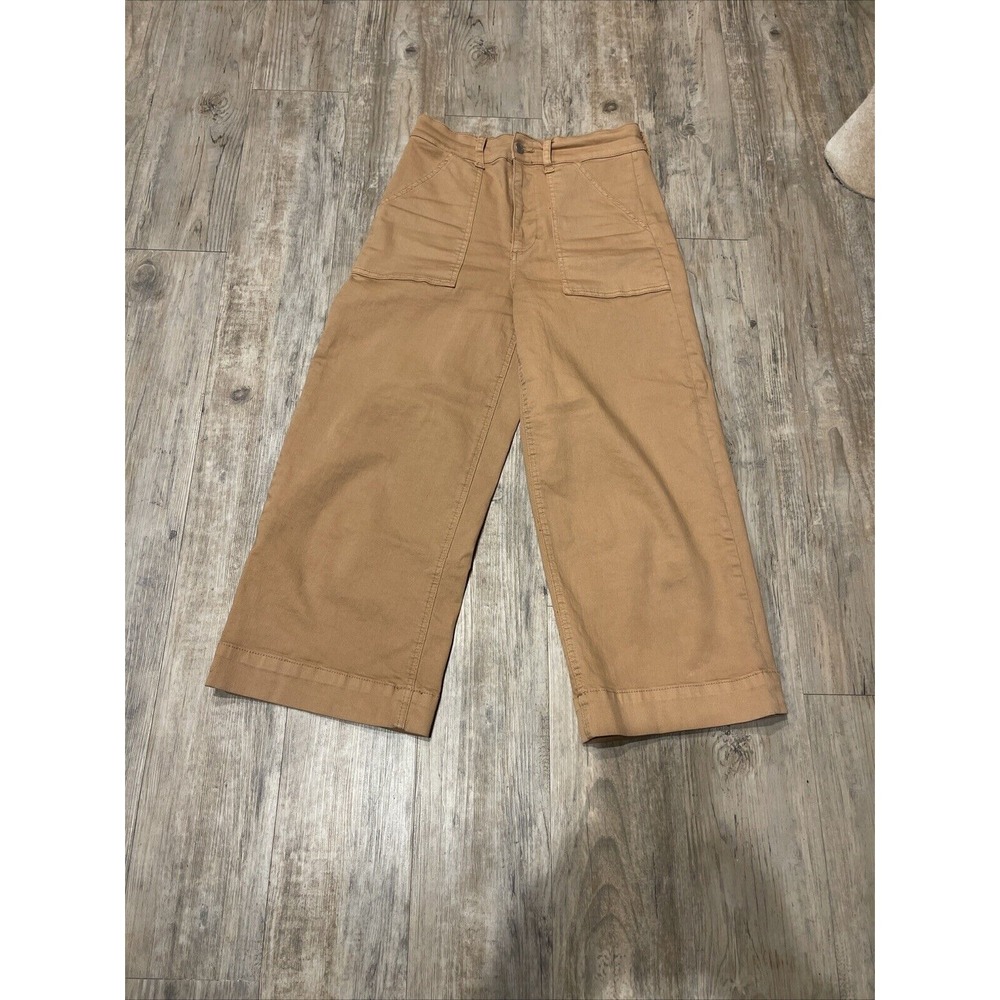 High-Rise Wide Leg Utility Jeans in Camel